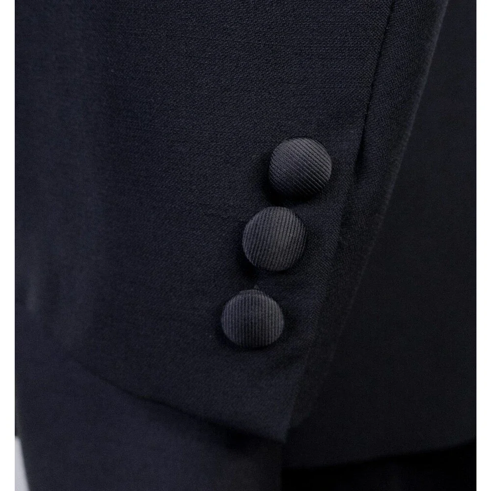Giorgio Armani Wool Tuxedo Blazer Sport Coat Jacket Size 40S Double Breasted